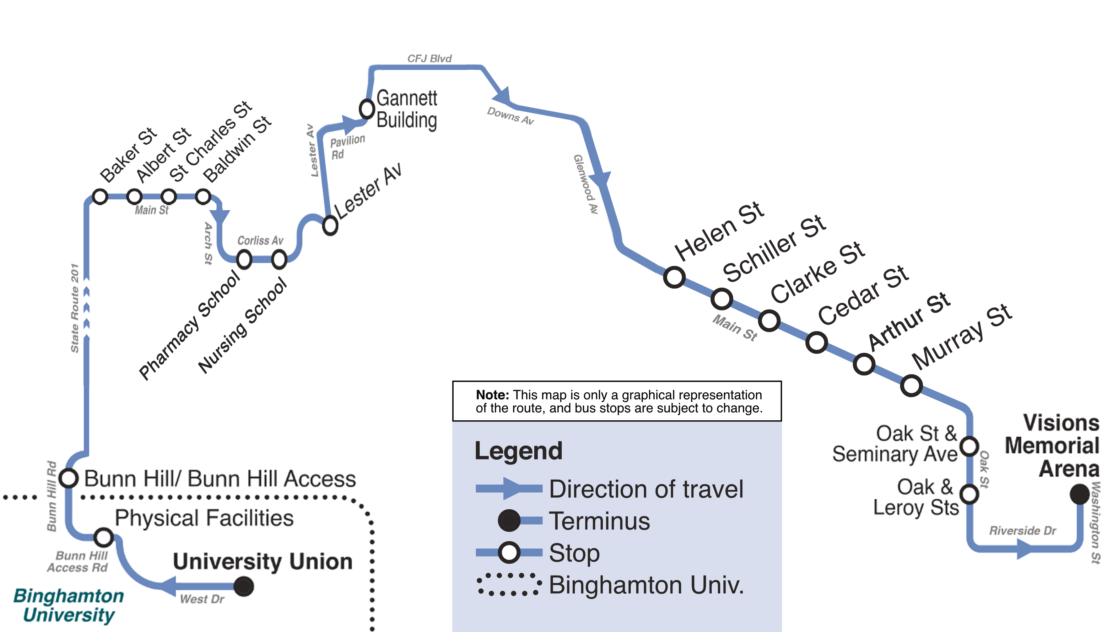 Main Street Outbound Route Map